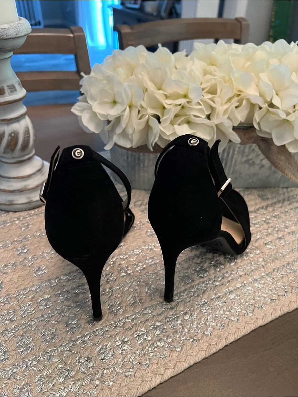 Circus by Sam Edelman Black Suede Ankle-Strap Stilettos - Picture 5 of 8